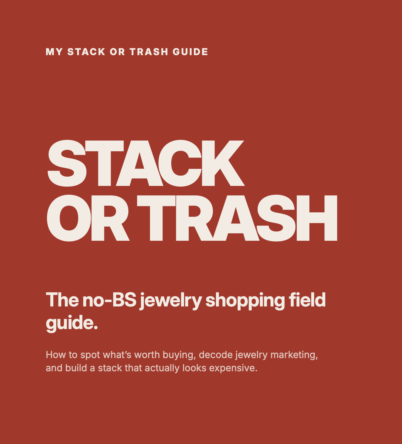 Stack or Trash jewelry shopping field guide cover